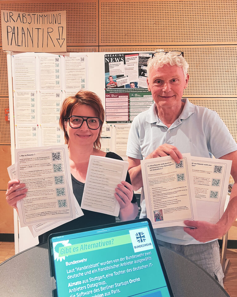 KV Konstanz – Infostand zur Palantir-Urabstimung bei JHV