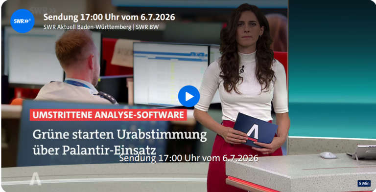 SWR – Grüne starten Urabstimmung über Palantir-Einsatz